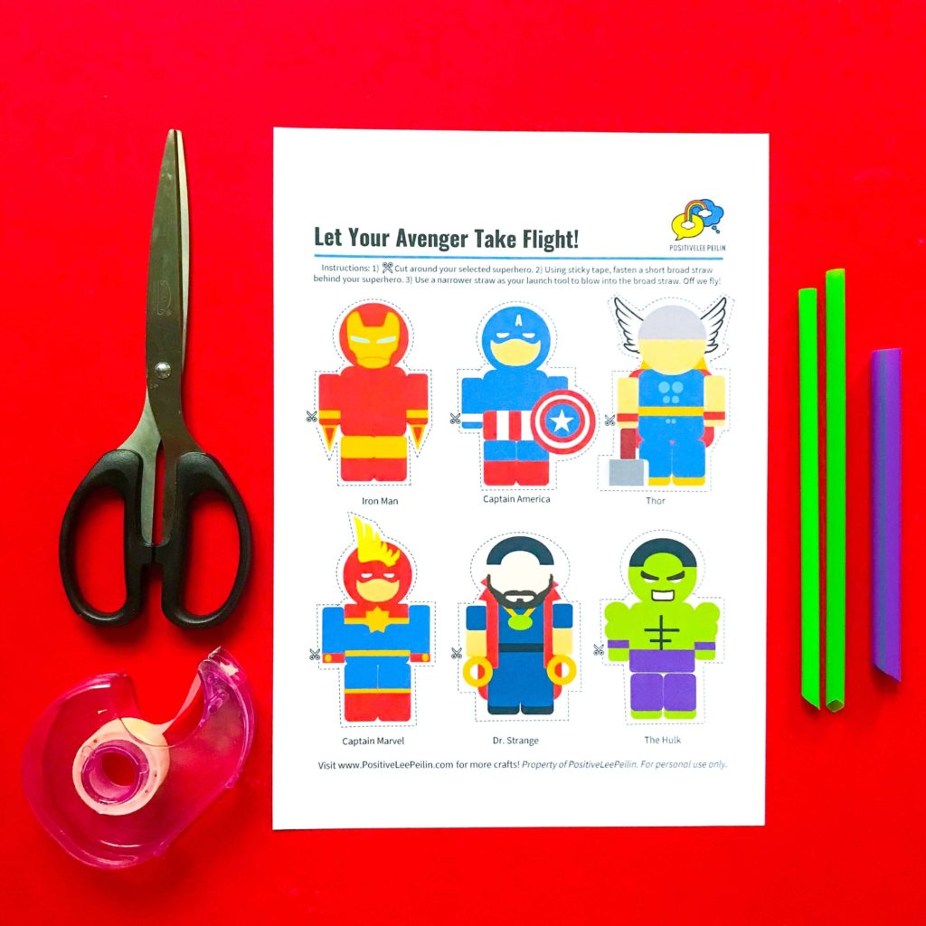 Superhero DIY Craft Avengers Printable and Materials