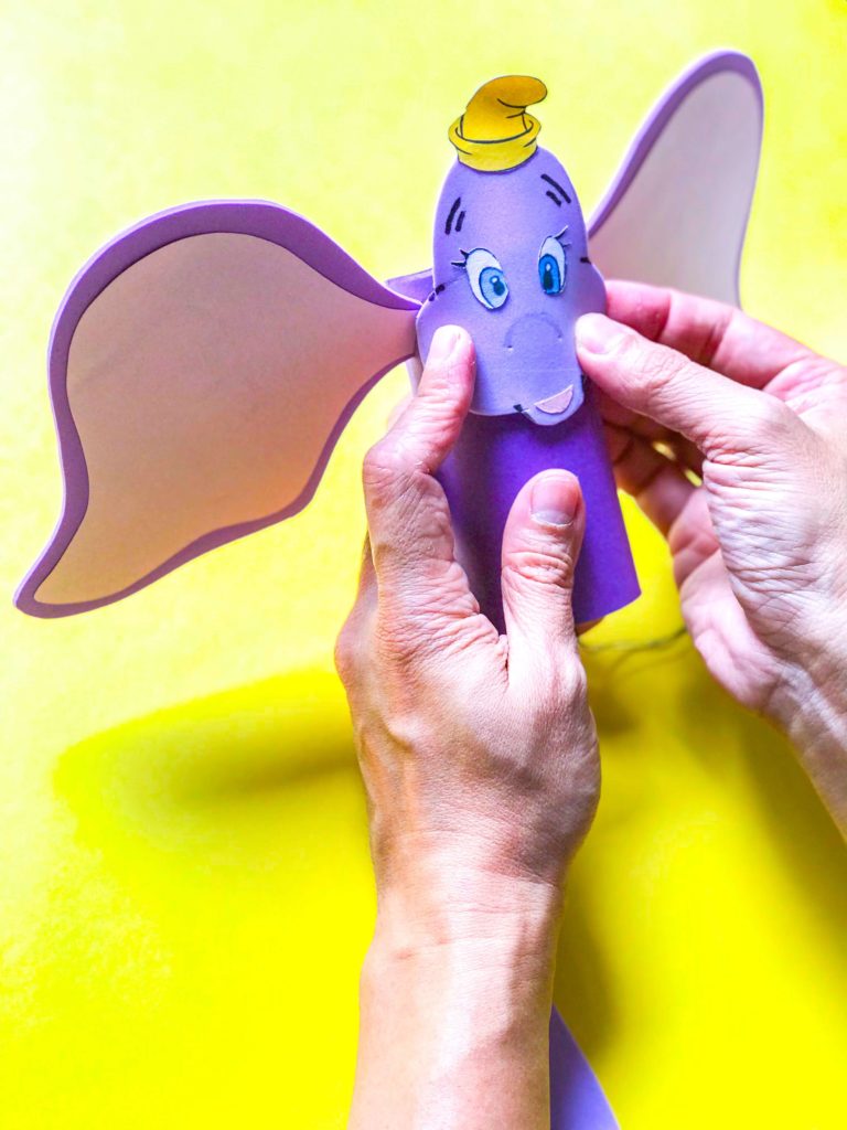 Dumbo DIY kids craftsGluing Face