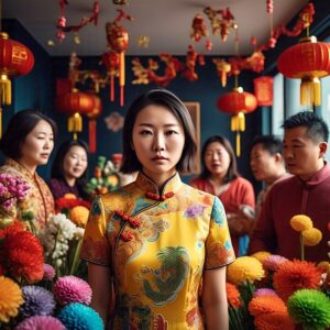 Chinese_woman_standing_in_the_middle of a room