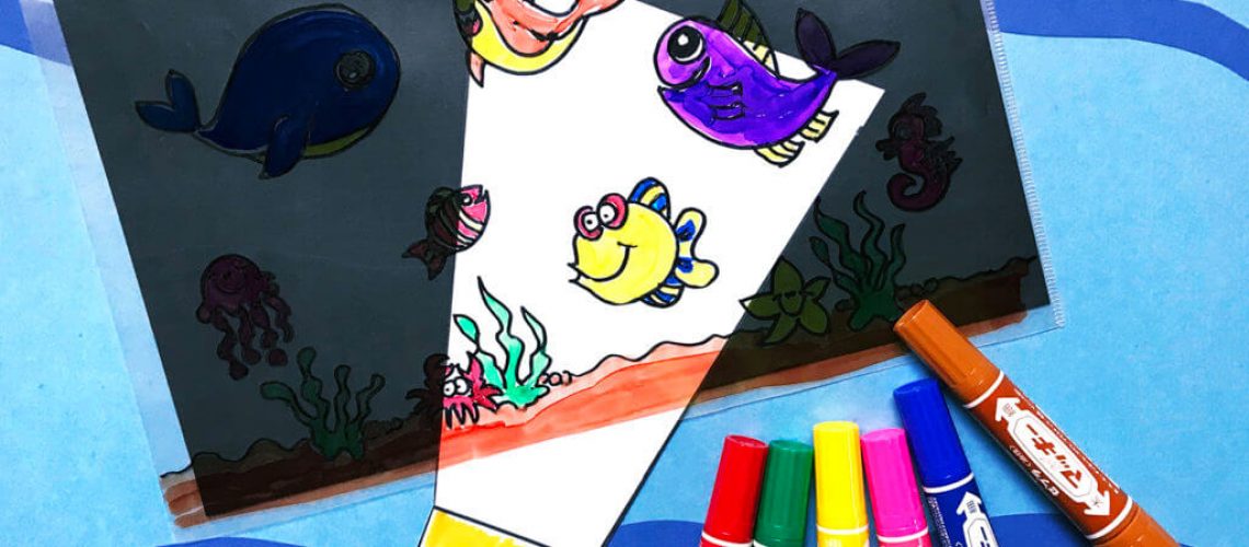 Ocean Torchlight DIY Craft with markers
